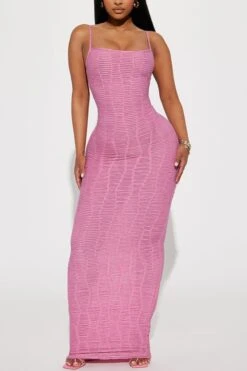 Sexy Xs-xl Slight stretch Solid Color Sling Slim Pleated Maxi Dress Wholesale