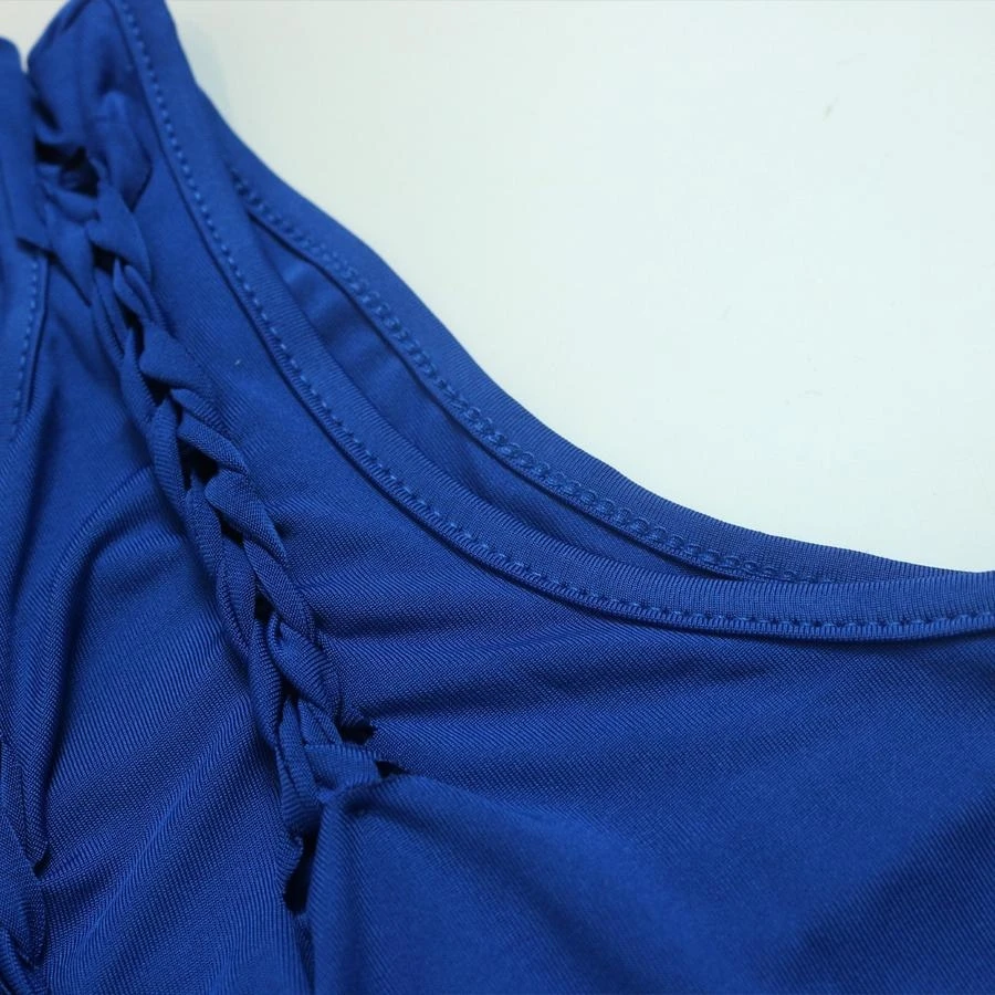 Sexy Plus Size Slight stretch Solid Color Slim Hollow Sleeveless Maxi Dress Wholesale - Image 19