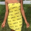 Sexy Plus Size Slight Stretch Letter Printing Tube Design Bodycon Mini Dress Wholesale Sexy Dresses