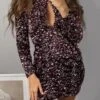 Sexy Non-stretch Sequins Slim Hollow Backless Mini Dress Size run small Wholesale