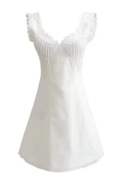 Sexy Slight Stretch Lace-trim V-neck With Boned Padded Mini Dress Size Run Small Wholesale