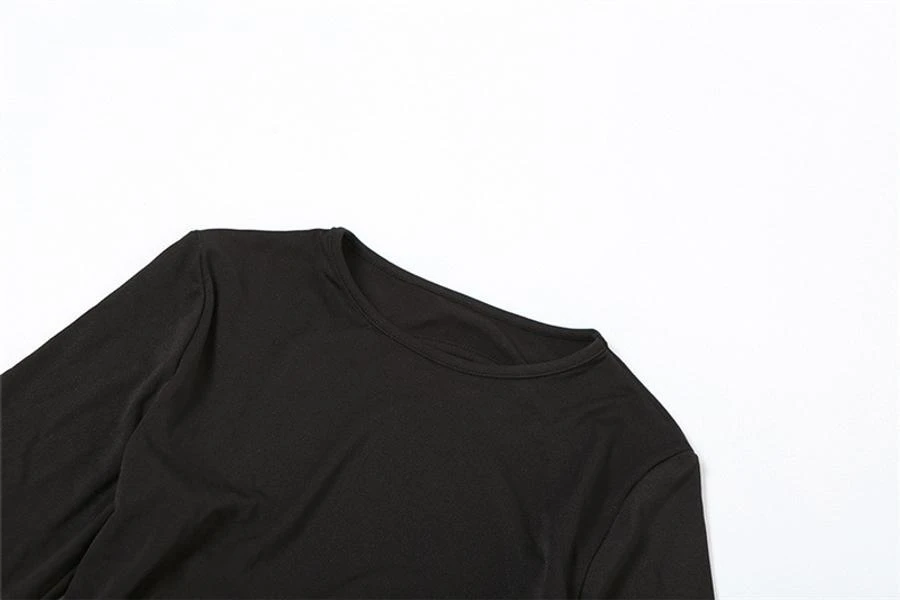 Sexy Slight Stretch Pure Color Hollow Lace-up Mini Dress Wholesale - Image 7