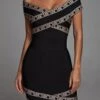Sexy Slight stretch Jacquard Off-shoulder Bodycon Zip-up Mini Dress Wholesale Mini Dresses
