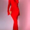 Sexy Slight Stretch 3 Colors Solid Color Crew Neck Cutout Maxi Dress Wholesale