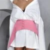 Sexy Non-stretch Cotton Contrast Color Two-piece Set Mini Dress Wholesale Sexy Dresses
