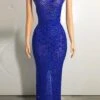 Sexy Slight Stretch Rhinestone Crew Neck Sleeveless Maxi Dress New Add Colors Wholesale Sexy Dresses