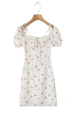 Casual Non-stretch Floral Print Waist Mini Dress Size run small Wholesale Floral Dresses