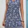 Bohemian Non-stretch Paisley Print V-neck Sleeveless Mini Dress Wholesale Mini Dresses