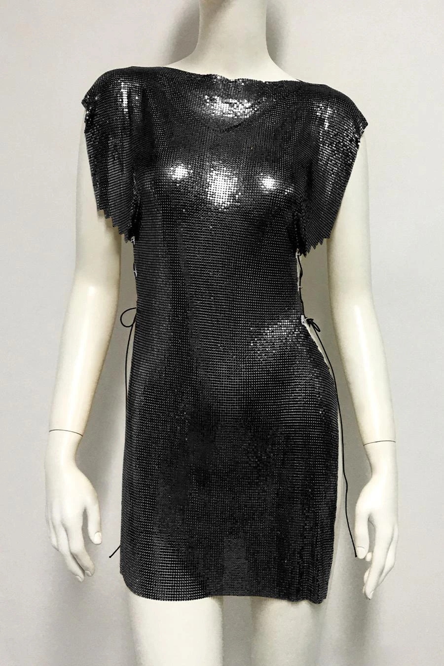 Sexy Non-stretch Metal Sequins Lace-up High Slit Hot Mini Dress Wholesale - Image 14