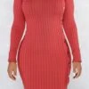 Autumn Winter New Solid Color Stretch High-neck Single-breasted Tuck Stitch Elegant Dress (New Added Colors) Wholesale Mini Dresses