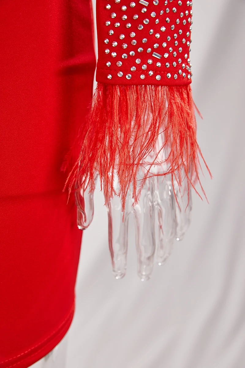 Autumn New Stylish Hollow Shoulder Pad Stretch Plus Size Deep V Zip-up Rhinestone Sexy Mini Dress Wholesale Plus-Size Dresses - Image 18