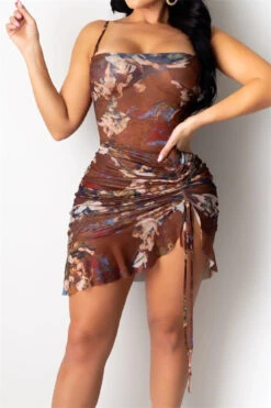 Sexy Night Club Style Plus Size Sling Micro-see Through Mesh Mini Dress Wholesale