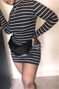 New Stylish Autumn Streak Batch Printing Stretch Casual Slim Dress Wholesale